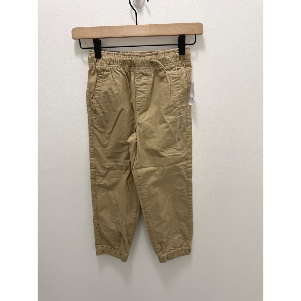Gap Kids Boys Relaxed Jogger Khaki Tan Pull On Comfort Stretch Pants S 6-7 NEW
